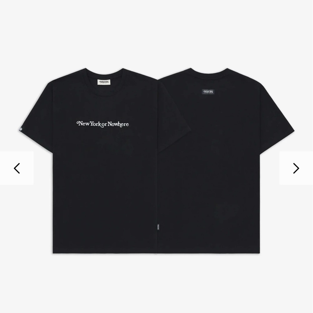 New York or Nowhere Black Embroidered Signature Tee Shirt